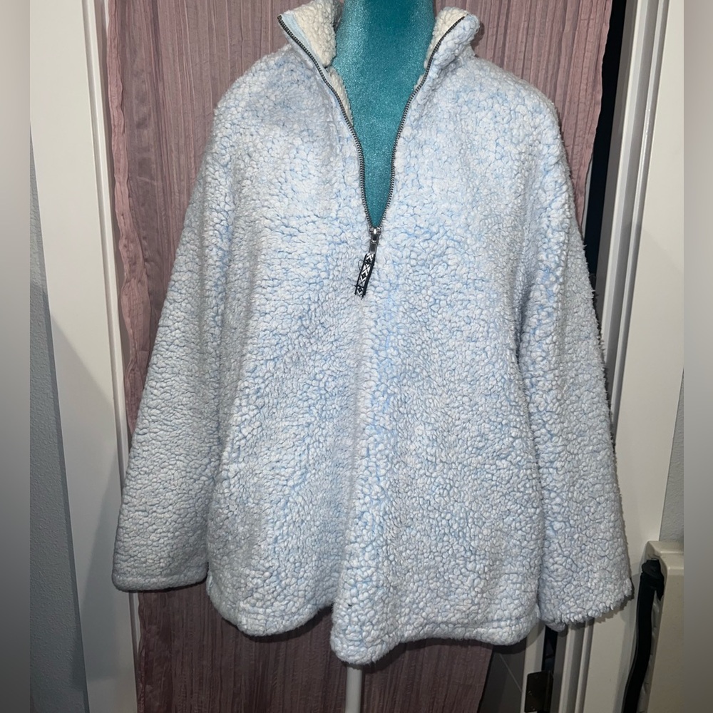 Women's Light Blue Sherpa Jacket